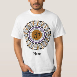 Spirituelle Mandala Yoga Om Symbol Lila angepasst T-Shirt