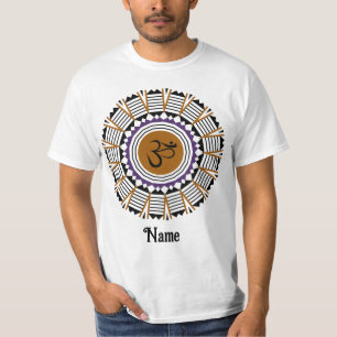 Spirituelle Mandala Yoga Om Symbol Lila angepasst T-Shirt
