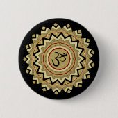 Spirituelle Mandala Yoga Om Symbol Retro Geometric Button (Vorderseite)