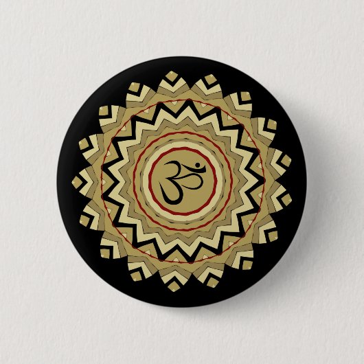 Spirituelle Mandala Yoga Om Symbol Retro Geometric Button (Vorderseite)