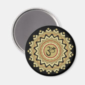 Spirituelle Mandala Yoga Om Symbol Retro Geometric Magnet (Vorderseite/Rückseite)