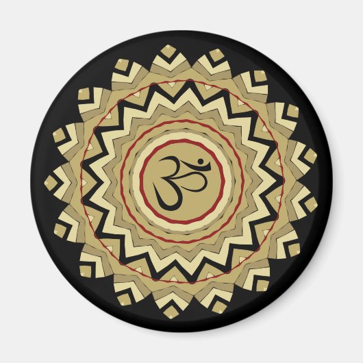 Spirituelle Mandala Yoga Om Symbol Retro Geometric Magnet (Vorne)
