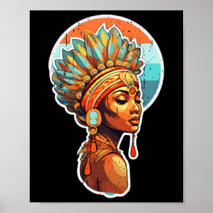 Spirituelle Melanin Proud Native Afro American Wom Poster