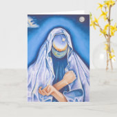 Spirituelle Note Card "Madonna des Universums" Karte (Gelbe Blume)