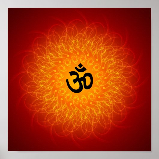 Spirituelle Om auf Mandala Poster (Vorne)