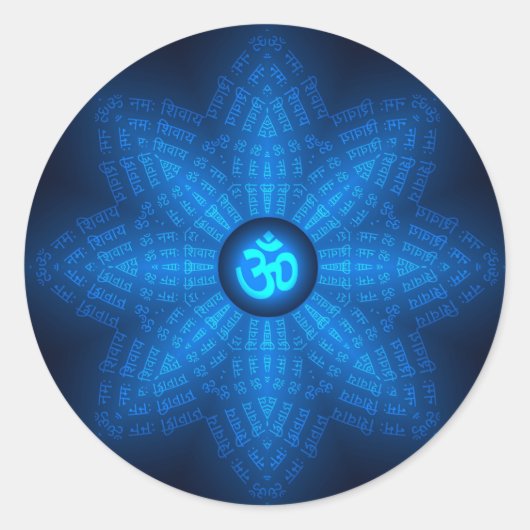 Spirituelle Om Mantra Runder Aufkleber (Vorderseite)