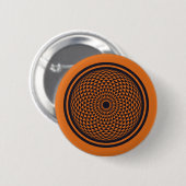 Spirituelle Orange Dark Gray Mandala Geometrische Button (Vorne & Hinten)