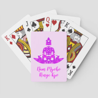 Spirituelle Pink & White Symmetrie Yoga-Pose Spielkarten