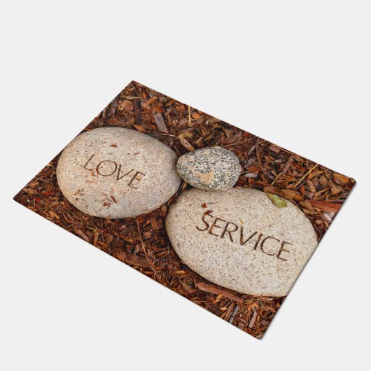 Spirituelle religiöse Steine Fußmatte (Schrägansicht)