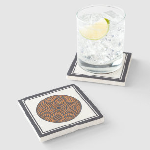 Spirituelle Schwarz Weiß Mandala Geometrische Orie Steinuntersetzer