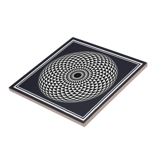 Spirituelle Schwarz-weiße Mandala Geometric Vector Fliese (Seite)