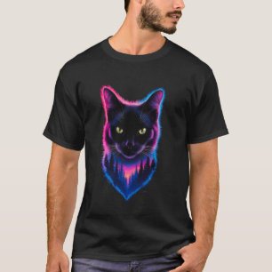 Spirituelle schwarze Katze im Wald Katzenliebhaber T-Shirt