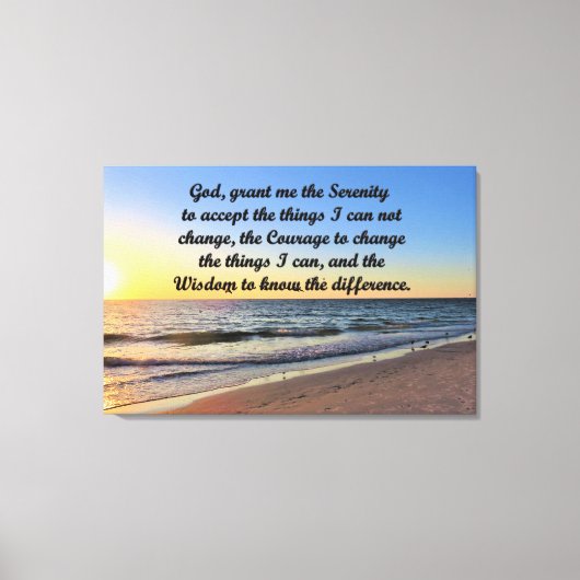 SPIRITUELLE SERENITY PRAYER LEINWAND WALL ART (Vorderseite)
