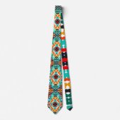 Spirituelle Southwestern Cross Dot Tile Art Krawatte (Vorderseite)