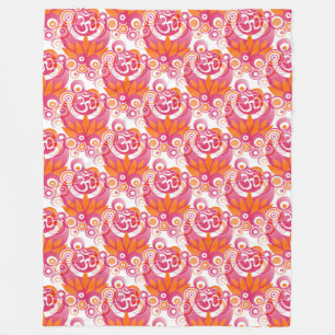 Spirituelle Symbole Om Lotus - nahtloses Muster 3 Fleecedecke