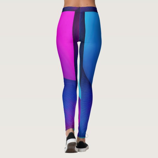 Spirituelle Symmetrie: Helles Abstraktes Yin Yang Leggings (Rückseite)