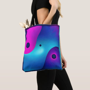 Spirituelle Symmetrie: Helles Abstraktes Yin Yang Tasche