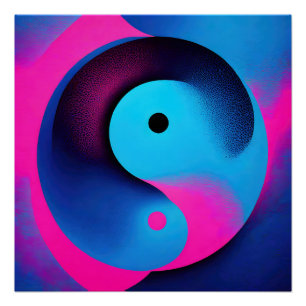 Spirituelle Symmetrie Yin Yang Abstrakte Kunst Poster