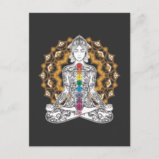 Spirituelle Tattooed Girl Yoga Postkarte (Vorderseite)