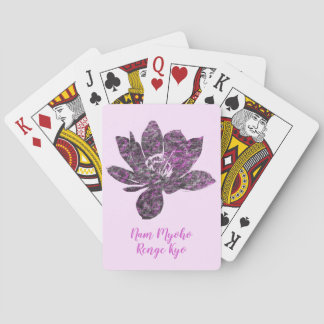 Spirituelle, teilweise Lila Lotus Blume Nam Myoho Spielkarten