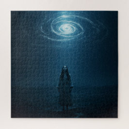 Spirituelle Weibchen mit Blick in den Universum Puzzle