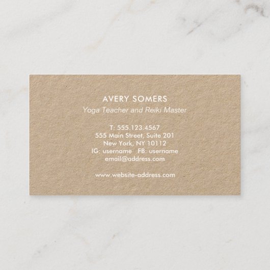 Spirituelle White Lotus Blume Mandala Yoga Lehreri Visitenkarte (Rückseite)