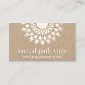 Spirituelle White Lotus Blume Mandala Yoga Lehreri Visitenkarte (Vorderseite)