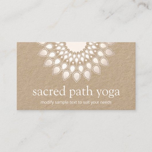 Spirituelle White Lotus Blume Mandala Yoga Lehreri Visitenkarte (Vorderseite)