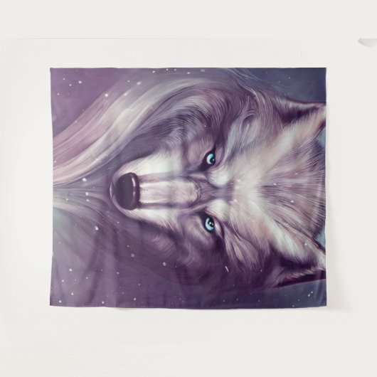 Spirituelle Wolf Tapestry Wandteppich (Vorderseite (Horizontal))