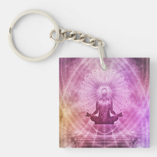 Spirituelle Yoga-Meditation Zen Farbige Schlüsselanhänger