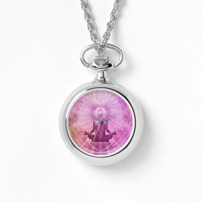 Spirituelle Yoga Meditation Zen Farblich Armbanduhr (Vorderseite)