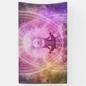 Spirituelle Yoga Meditation Zen Farblich Banner (Vertikal)
