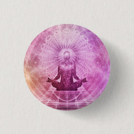 Spirituelle Yoga Meditation Zen Farblich Button