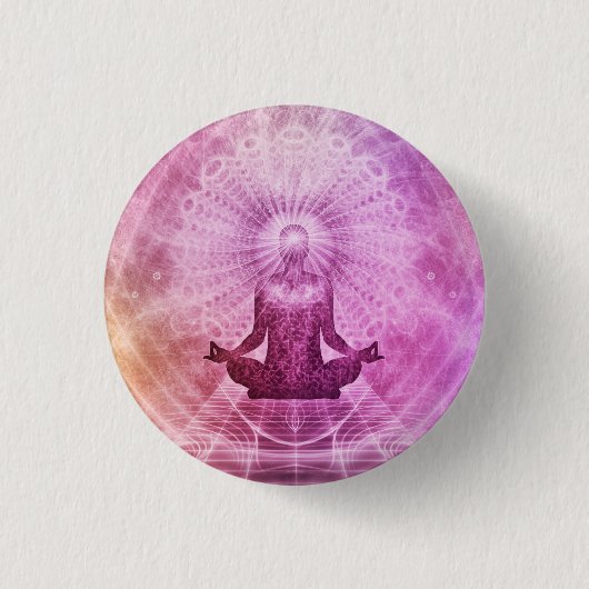 Spirituelle Yoga Meditation Zen Farblich Button (Vorderseite)