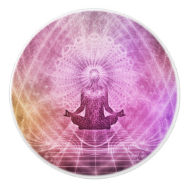 Spirituelle Yoga Meditation Zen Farblich Keramikknauf