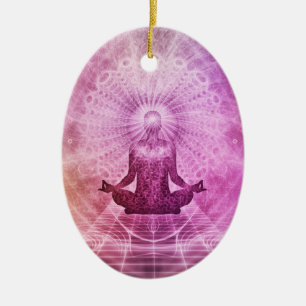 Spirituelle Yoga Meditation Zen Farblich Keramikornament
