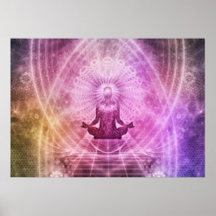 Spirituelle Yoga Meditation Zen Farblich Poster