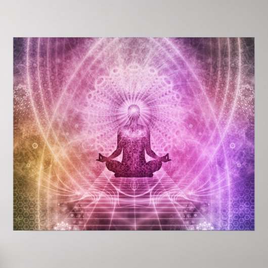 Spirituelle Yoga Meditation Zen Farblich Poster (Vorne)