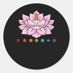 Spirituelle Zen Lotus Blume Chakras Aligned Yoga L Runder Aufkleber
