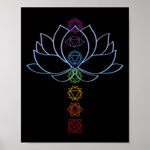 Spirituelle Zen-Lotusblume Chakren ausgerichtetes Poster