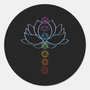 Spirituelle Zen-Lotusblume Chakren ausgerichtetes  Runder Aufkleber