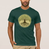 Spiritueller Banyan Tree of Life Nature Logo grün T-Shirt (Vorderseite)