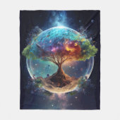 Spiritueller Baum des Lebens Fleecedecke (Vorderseite)