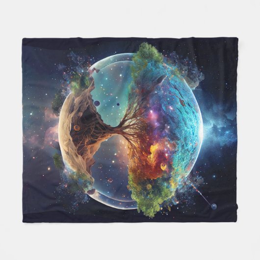 Spiritueller Baum des Lebens Fleecedecke (Vorderseite (Horizontal))