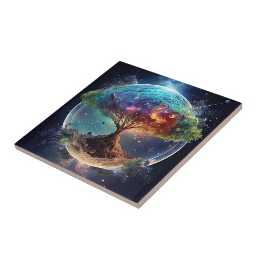 Spiritueller Baum des Lebens Fliese (Seite)