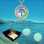 Spiritueller Baum des Lebens Navy Blue Essence of  Vergoldete Kette<br><div class="desc">Der Baum des Lebens ist die Quelle einer Kraft, die alle Leben verbindet. Es repräsentiert auch den Kreislauf von Leben und Tod. Analogoisch bedeutet es, dass alle Leben im Kosmos miteinander verbunden sind und es eine spirituelle Lebensweise gibt. Die Abbildung zeigt den Baum des Lebens, wie er in der alten...</div>