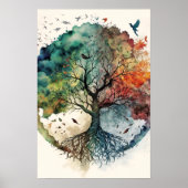 Spiritueller Baum des Lebens Poster (Vorne)