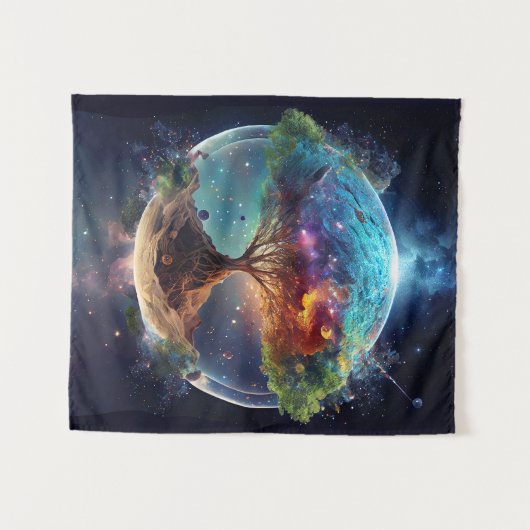 Spiritueller Baum des Lebens Wandteppich (Vorderseite (Horizontal))