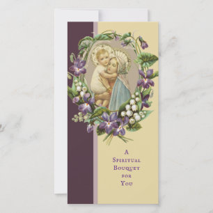 Spiritueller Blumenstrauß Katholisches Gebet Maria Feiertagskarte