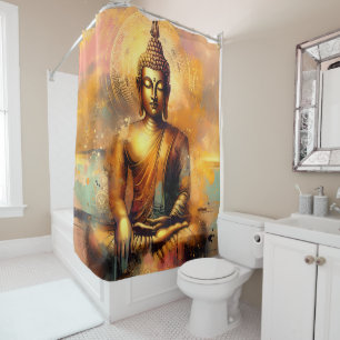 Spiritueller Buddha Duschvorhang